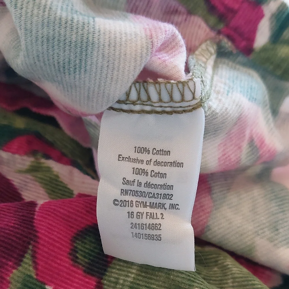 Gymboree Corduroy Floral Dress with Pink and Green Size 5
